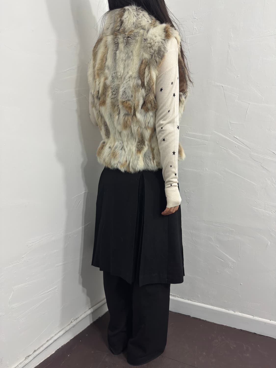 rabbit fur vest zipup 상품이미지6