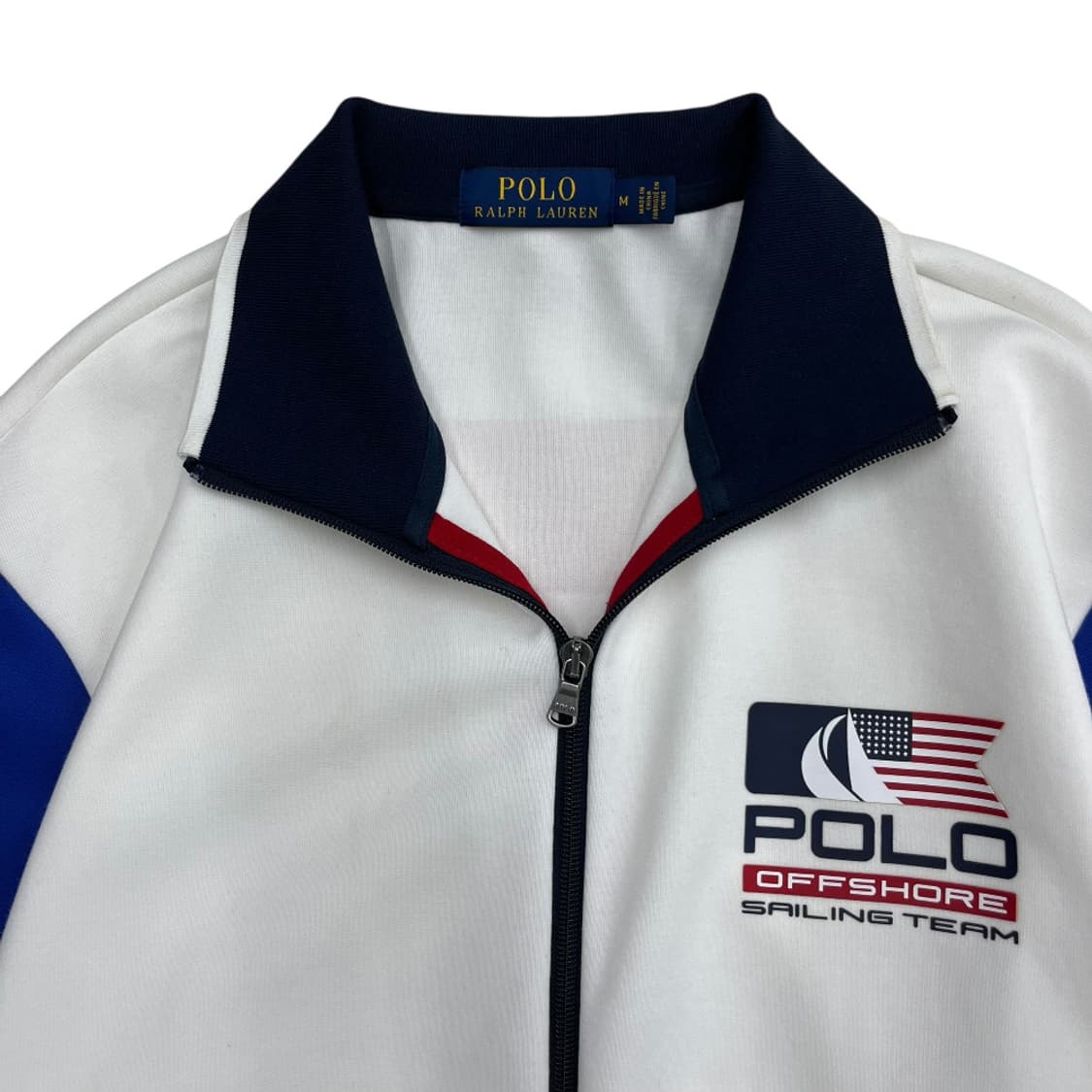 폴로 랄프로렌 usa 멀티컬러 배색 화이트 집업 M 상품이미지5