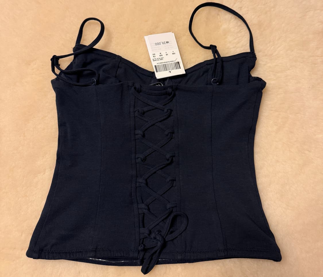 섭듀드 subdued 네이비 코르셋 나시 탑 s (택O)  상품이미지2