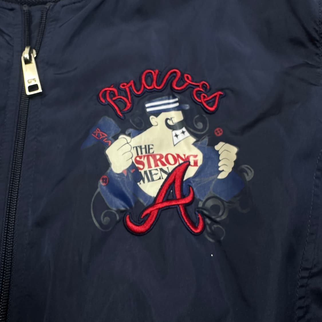✨ (만원 빈티지) MLB 애틀란타 백로고 빅로고 바시티 자켓  상품이미지3