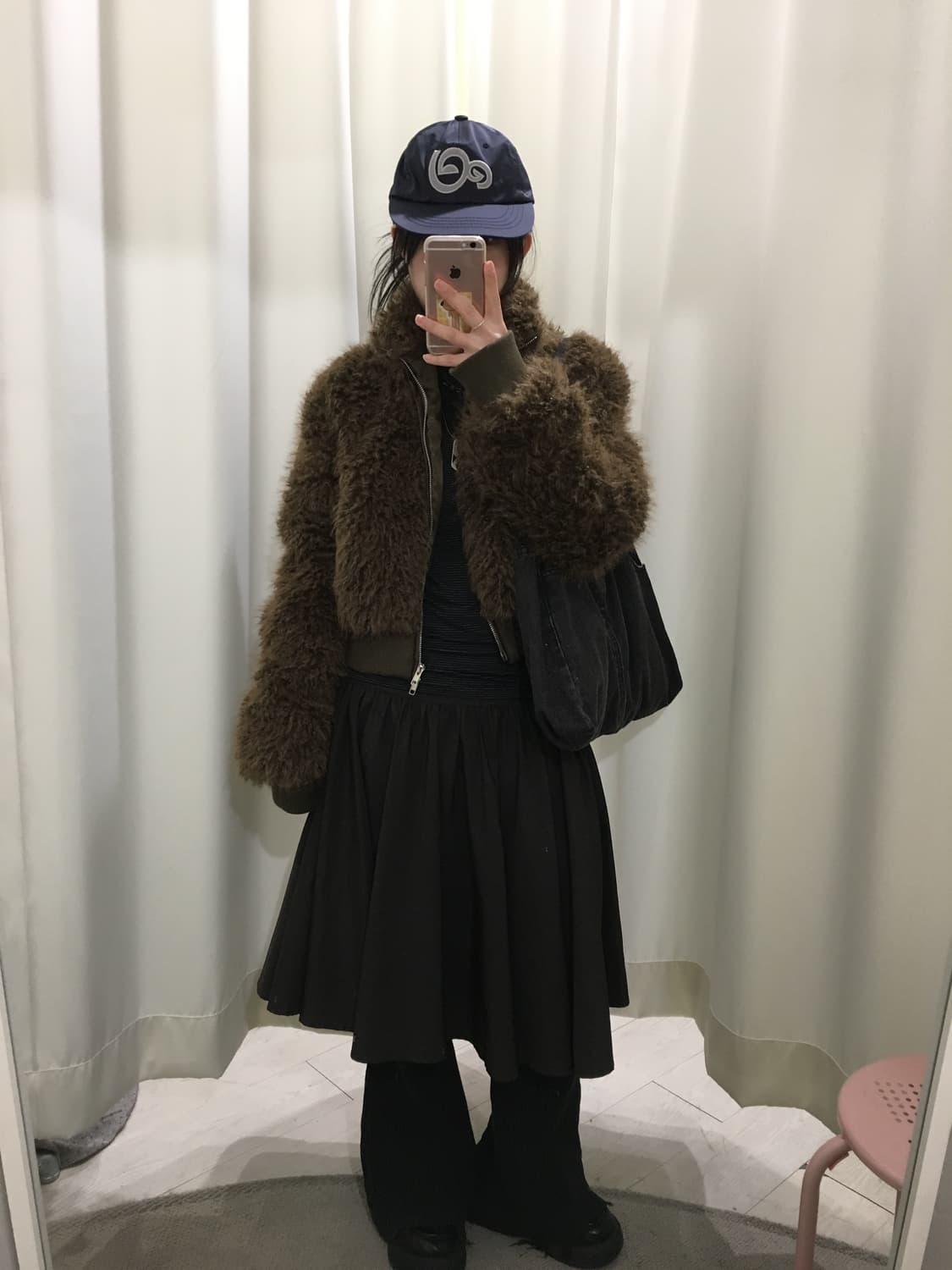 투웨이 지퍼 퍼 크롭 자켓 상품이미지2