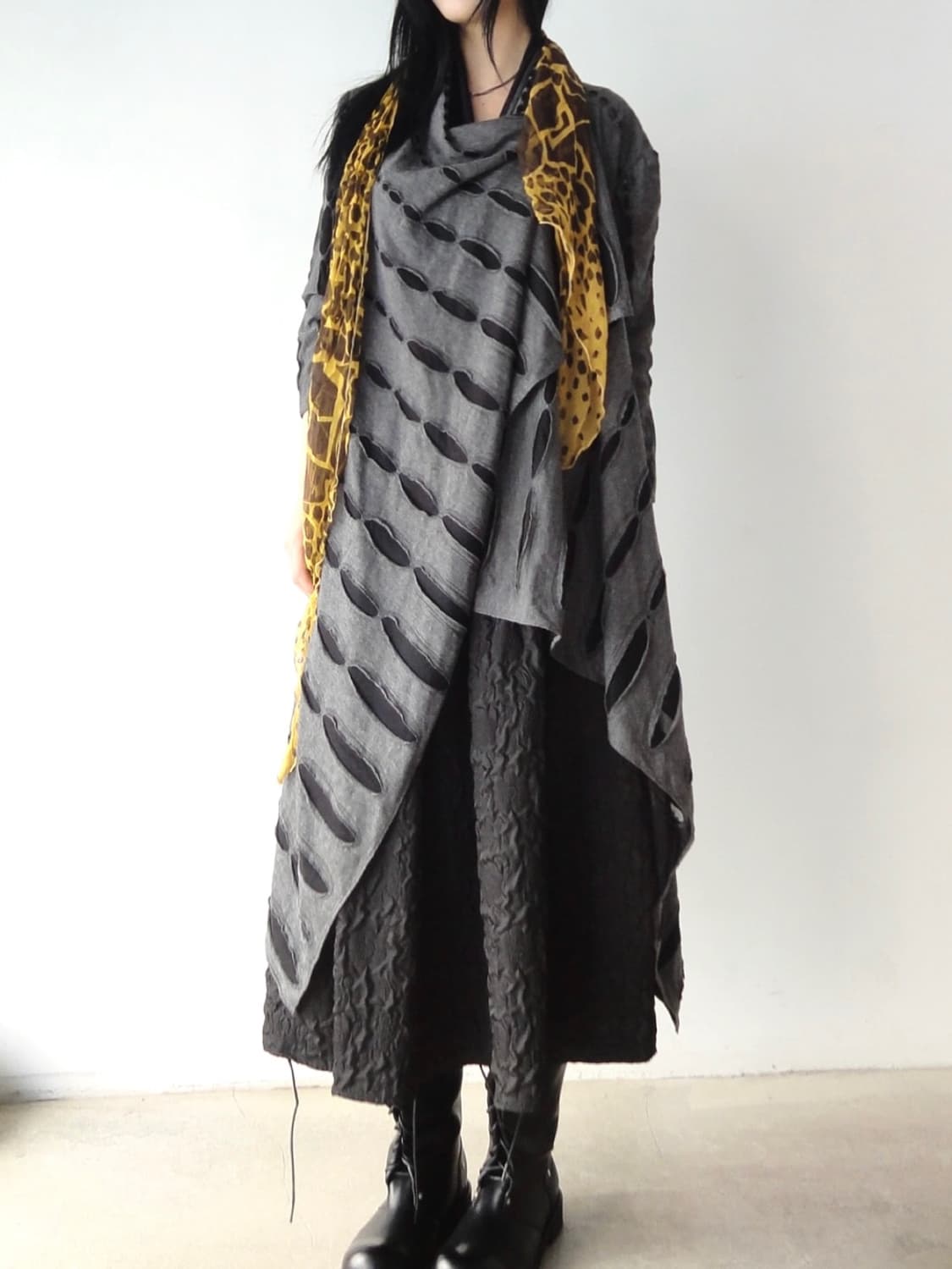 Leopard point scarf / yellow 상품이미지5