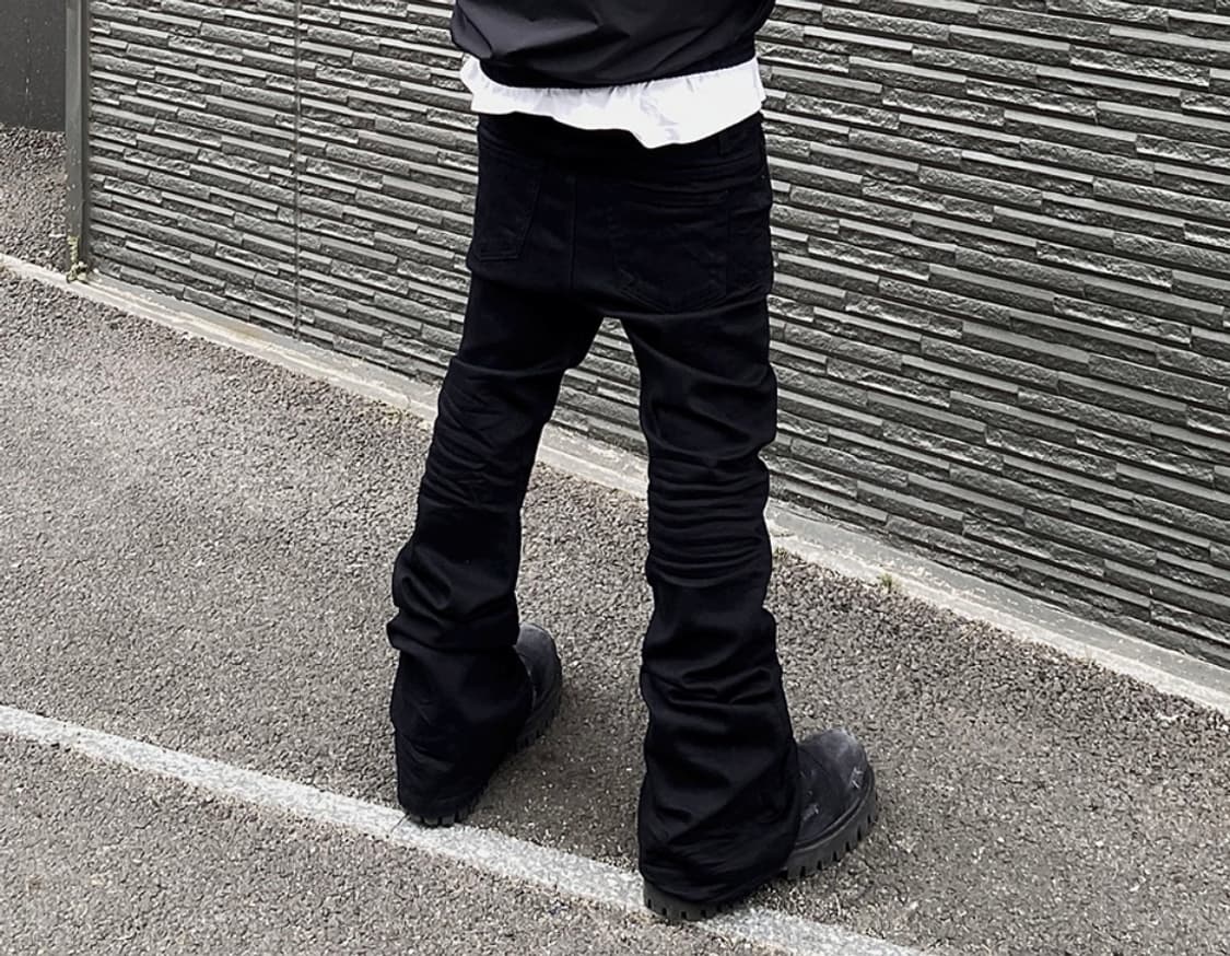 Stretch Flare Balck Jeans 상품이미지4
