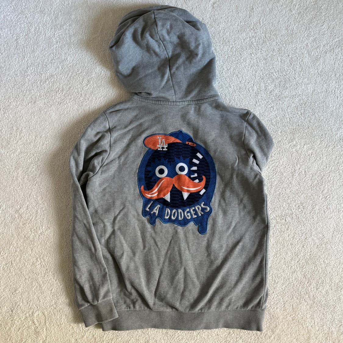 LA 다저스 그레이 블루포인트 스몰로고 후드집업 상품이미지2