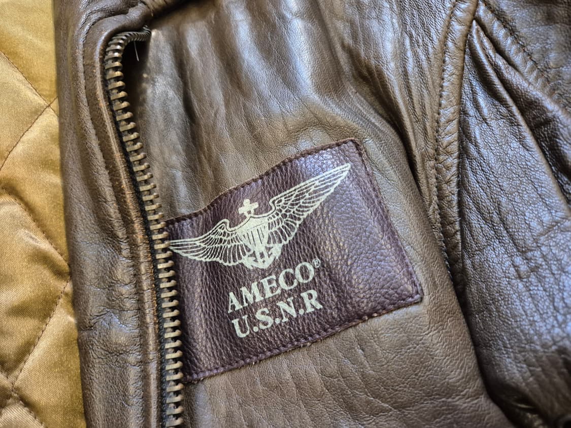 90s AMECO A-2 레더 자켕 상품이미지4