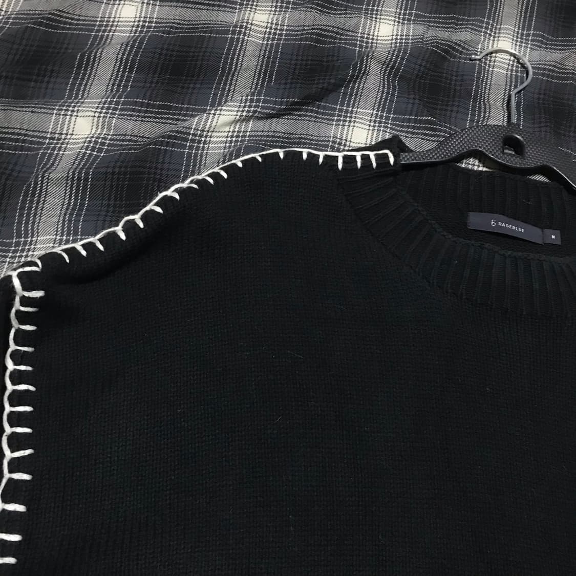 재팬 00s 레이지블루 헤비 로프 니들 니트 스웨터 오버핏 상품이미지2