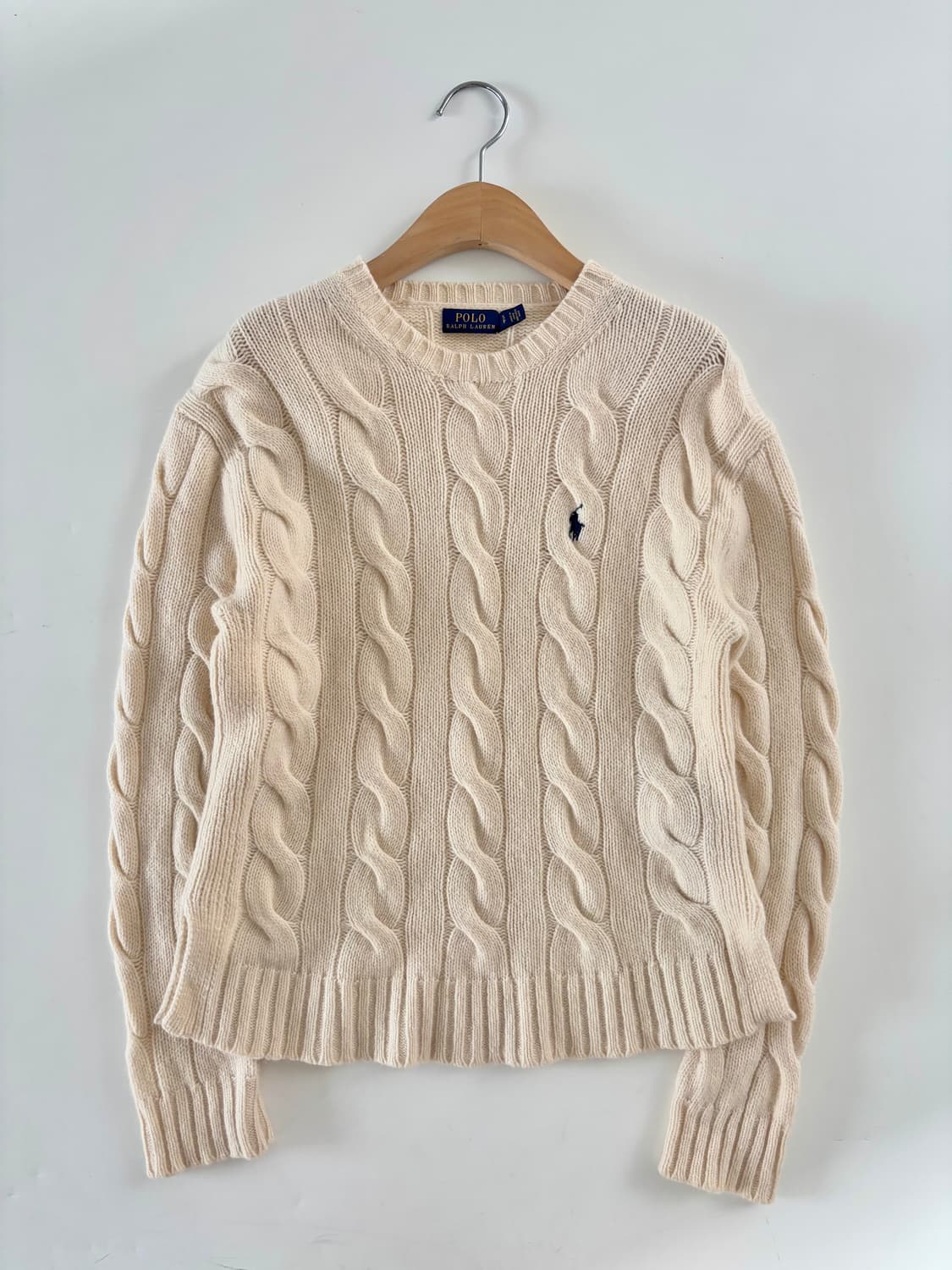 Polo 폴로 랄프로렌 신형 캐시미어10% 아이보리컬러 케이블 니트 상품이미지1