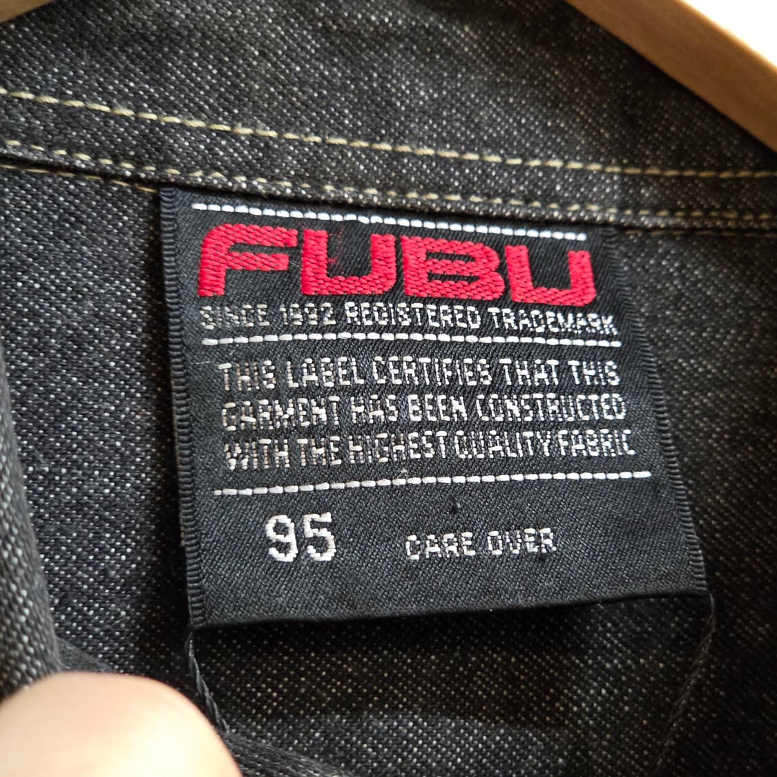 후부 레터링 프린팅 배색 데님 셔츠 상품이미지8