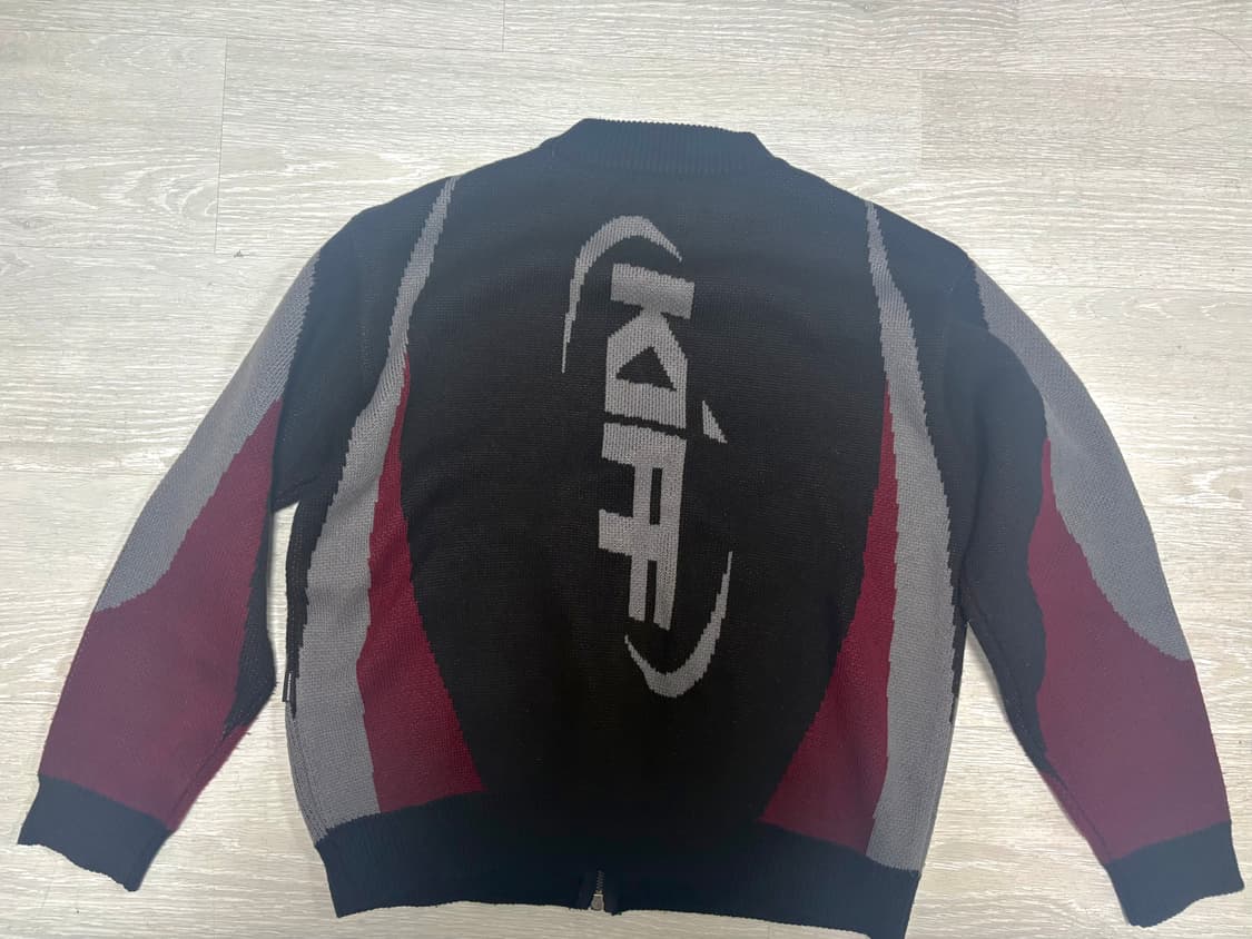 nasty kick 네스티킥 배색 니트 집업 상품이미지3