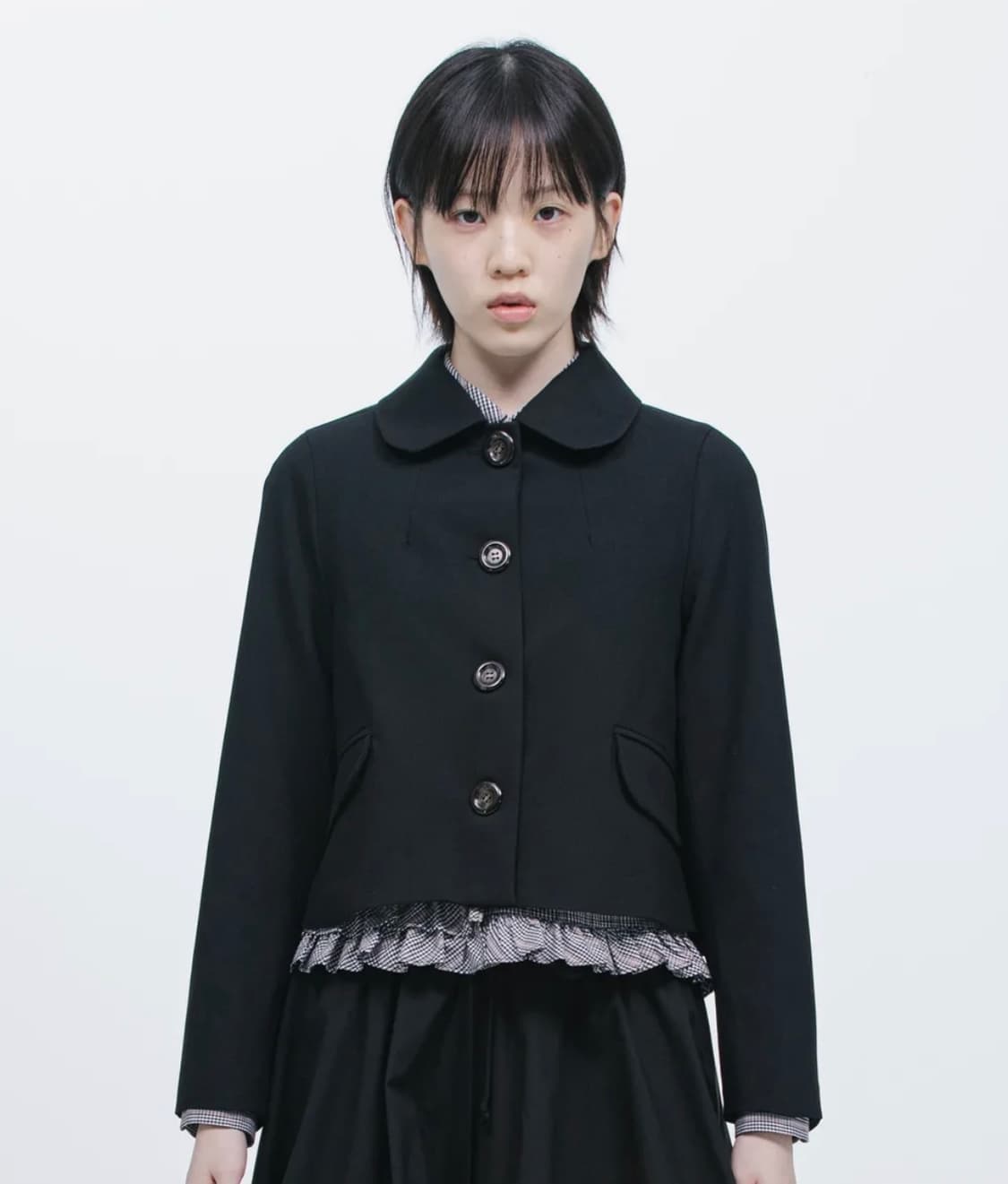 오헤시오 라운드 카라 세미크롭 자켓 블레이저 칼라 상품이미지1