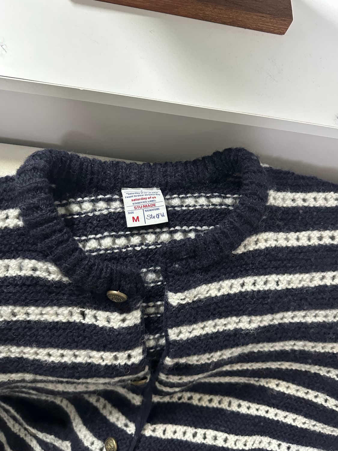 STU 스트라이프 가디건 M사이즈 판매 상품이미지3