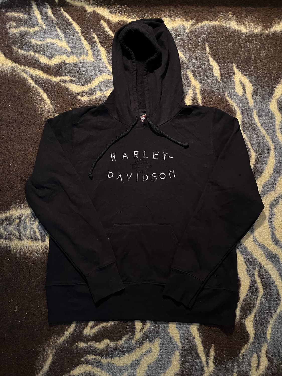 Harley davidson 큐빅 장식 후드티 상품이미지1