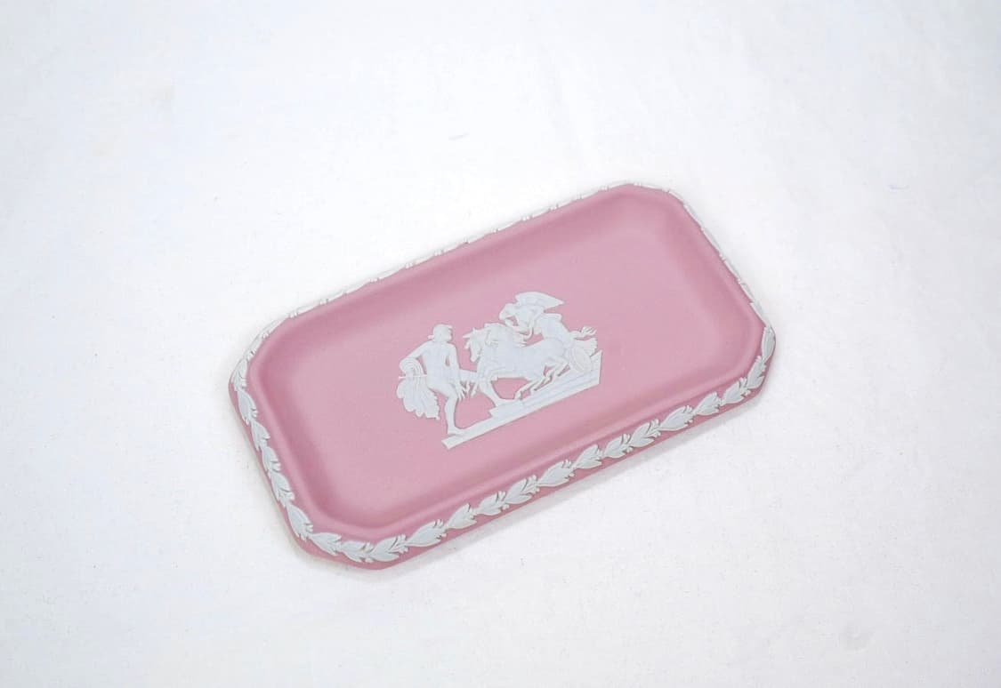 [영국엔틱] 웨지우드 제스퍼웨어 직사각 도자기트레이 장식접시_ 핑크 상품이미지3