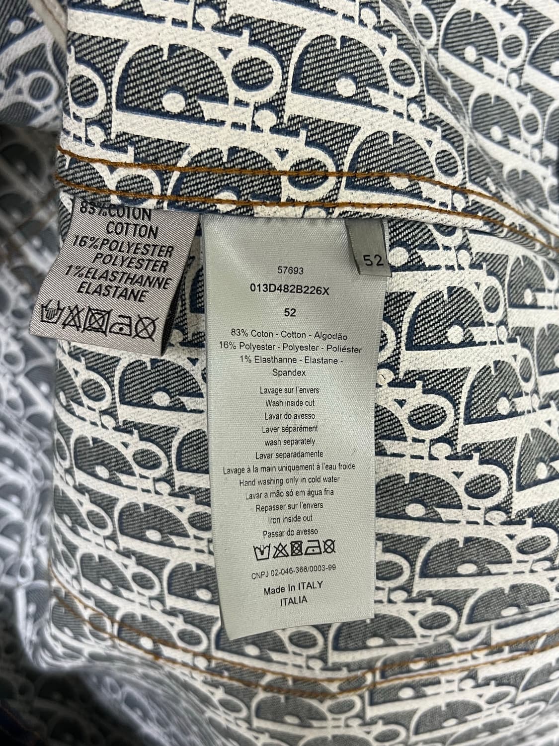 [정품] 새상품급 / 52 디올 오블리크 청자켓 상품이미지5