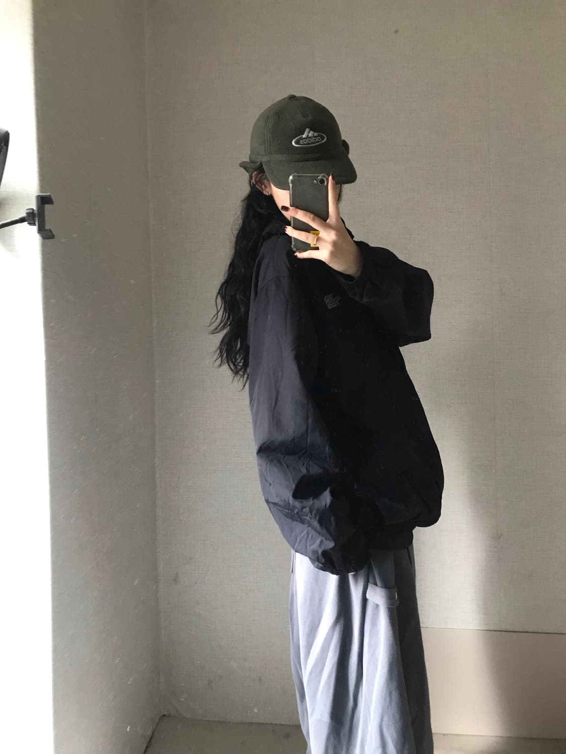 노페 블랙 포켓디테일 바람막이 상품이미지4