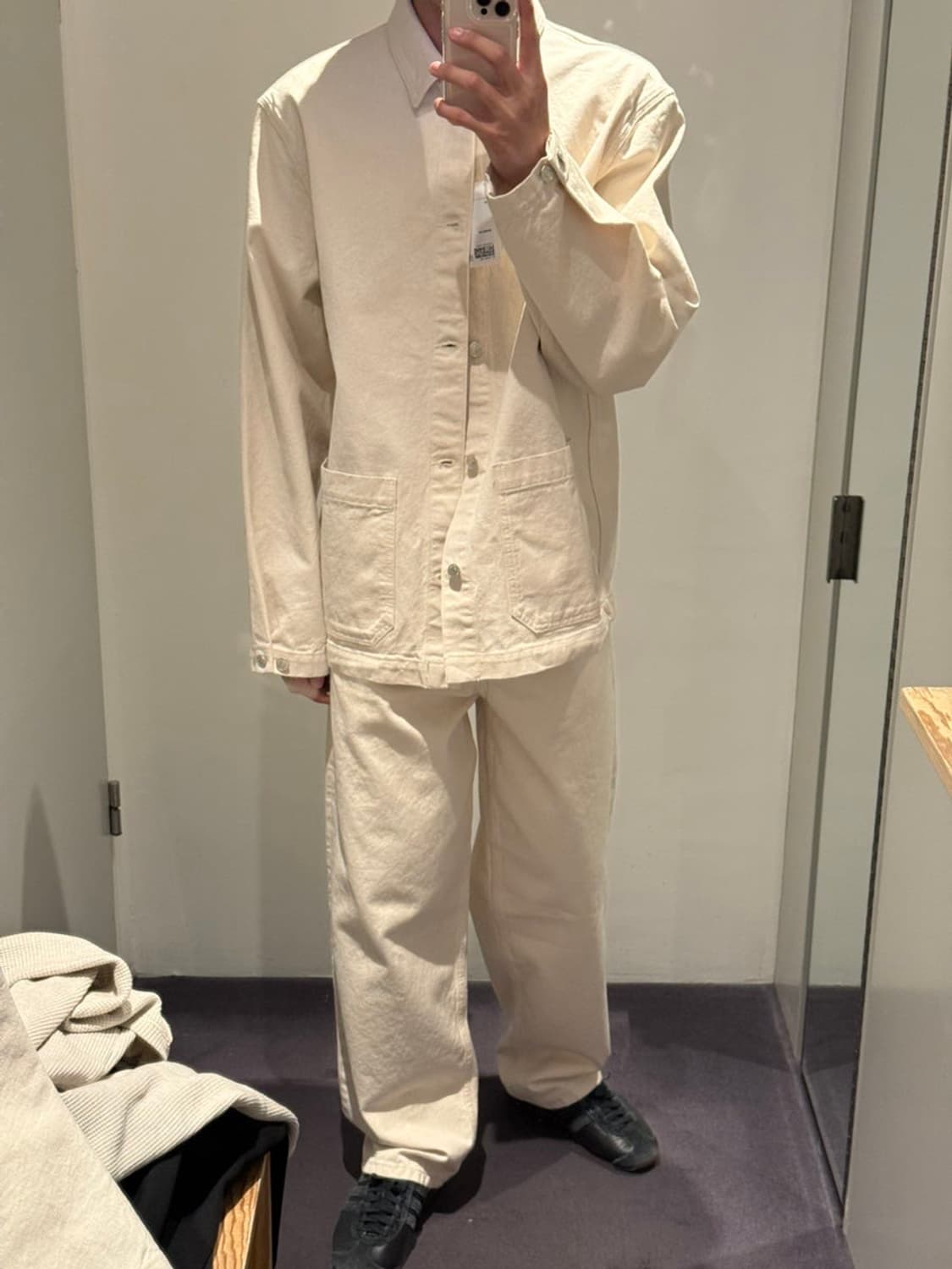 COS 코스 릴랙스드 체인 스티치 데님 오버셔츠 상품이미지4