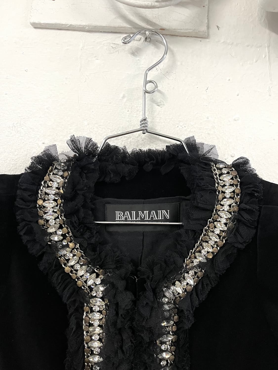 발망 2009FW 데카르넹 런웨이 파워숄더 쥬얼리 벨루어 자켓 상품이미지4