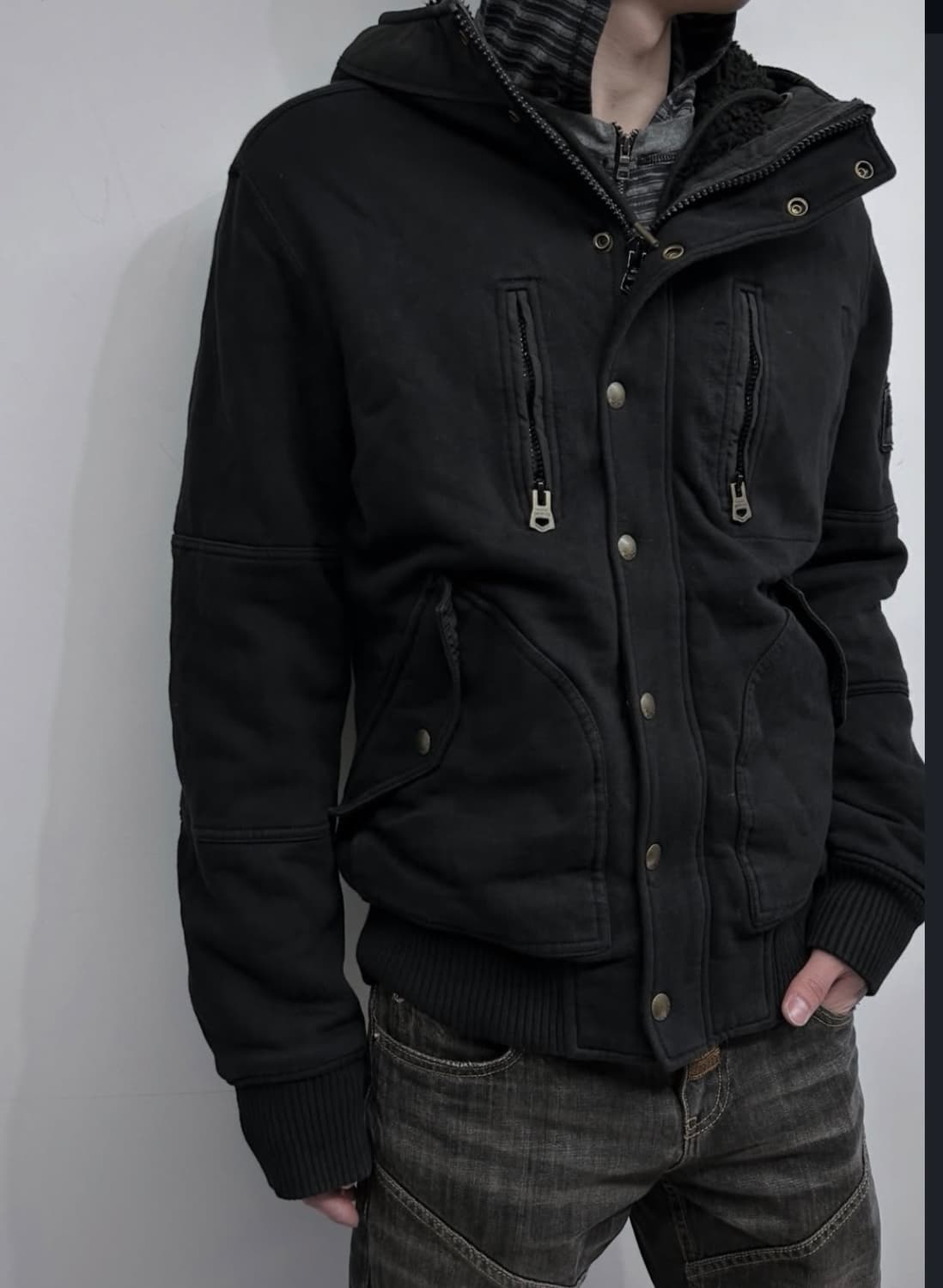 Diesel Multi-Pocket Fleece Hood Jacket 상품이미지1