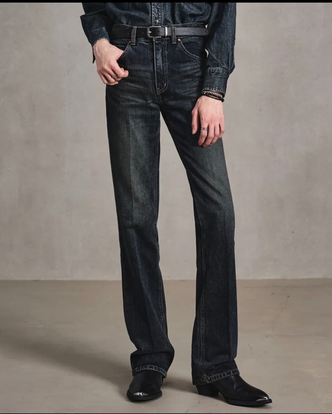 엘무드 / 아키라 플레어 데님 딥블루 / 48 상품이미지1