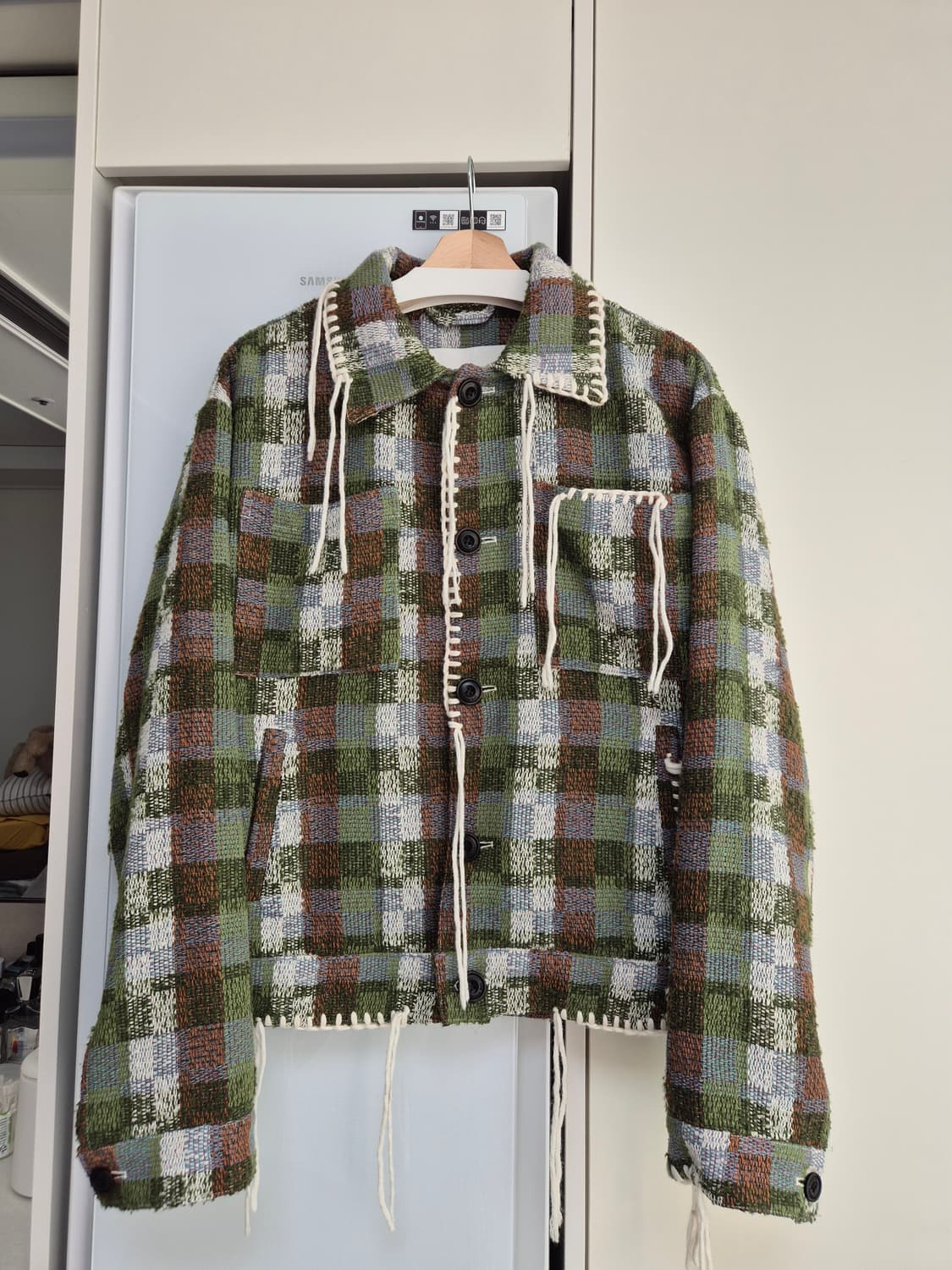 앤더슨벨 캔리 체크 워크 자켓 awa513m(GREEN) L 상품이미지3