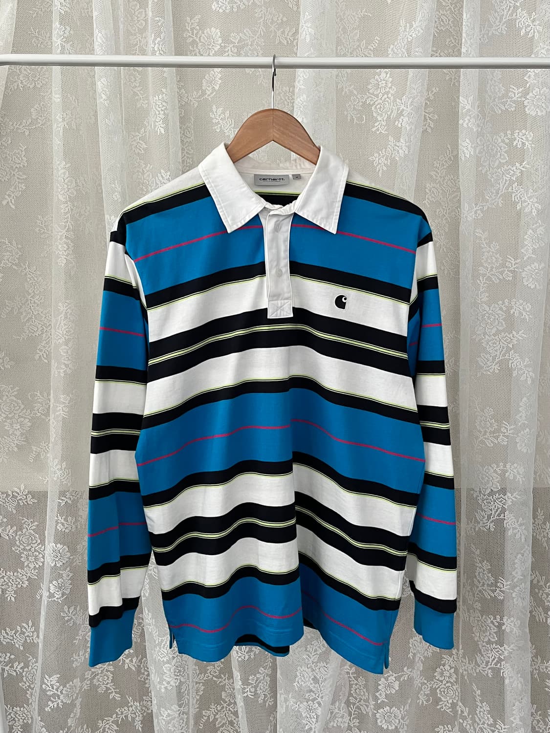 M) 칼하트 WIP 럭비 티셔츠 스트라이프 블루 상품이미지1
