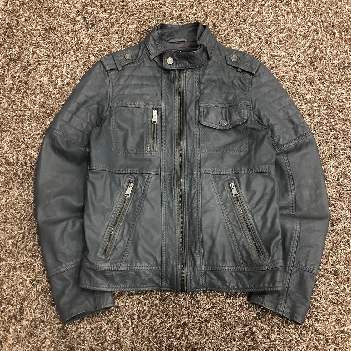 캘빈클라인 양가죽 바이커 레더 가죽 라이더 자켓 상품이미지1