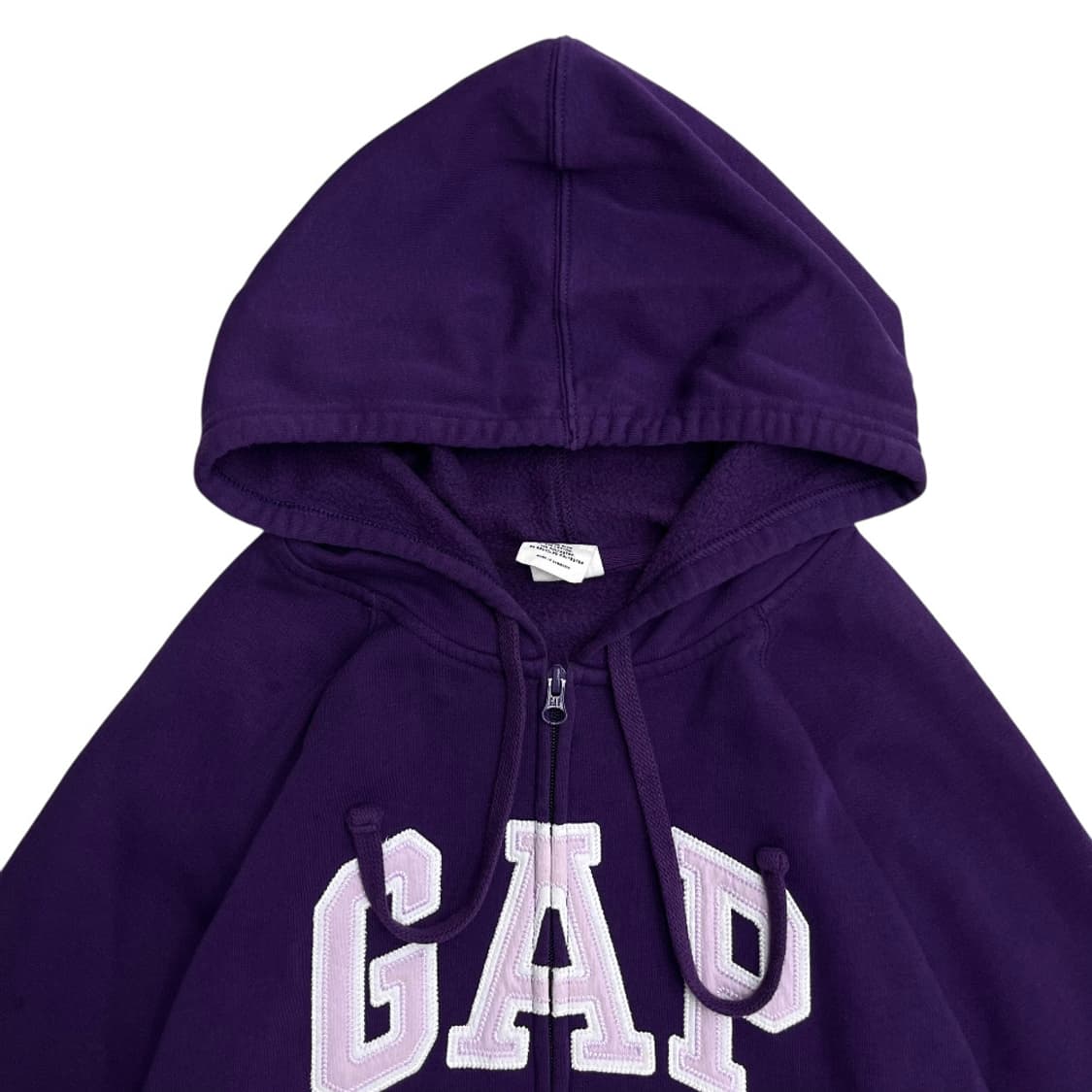 갭 연보라 센터로고 딥퍼플 후드집업 M 상품이미지4