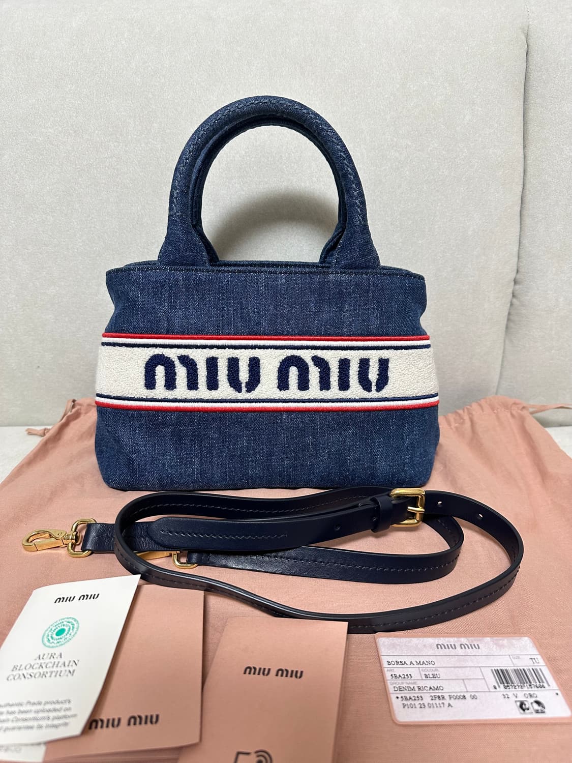 [SA급 정품] 미우미우 캔버스 데님 크로스백 상품이미지7