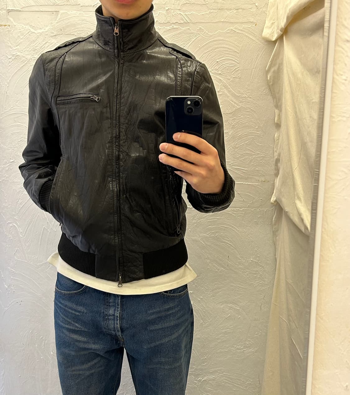 Zara man 슬림 레더자켓 상품이미지1