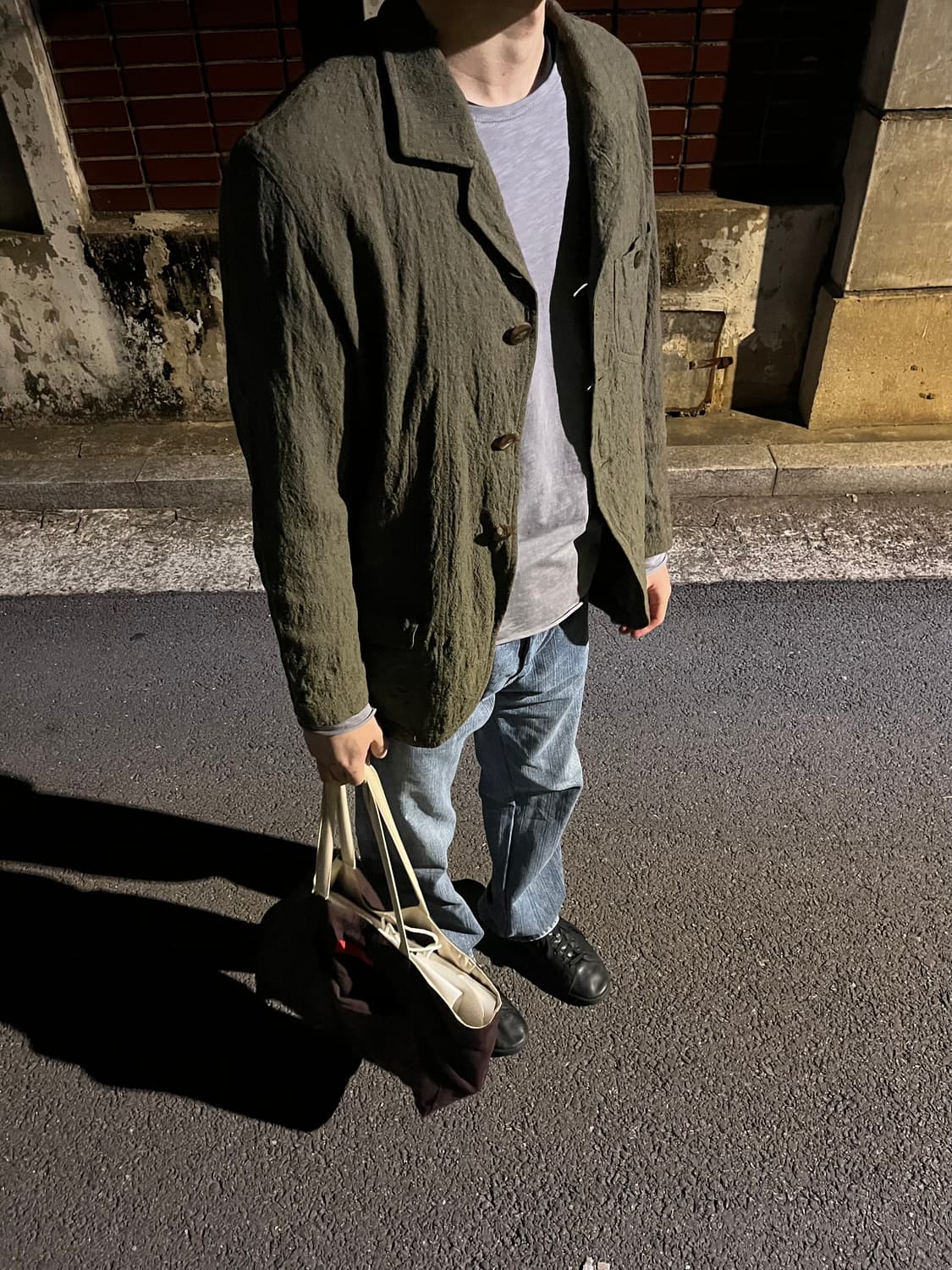 이세이미야케 맨 3버튼 그린 스트라이프 자켓 상품이미지1