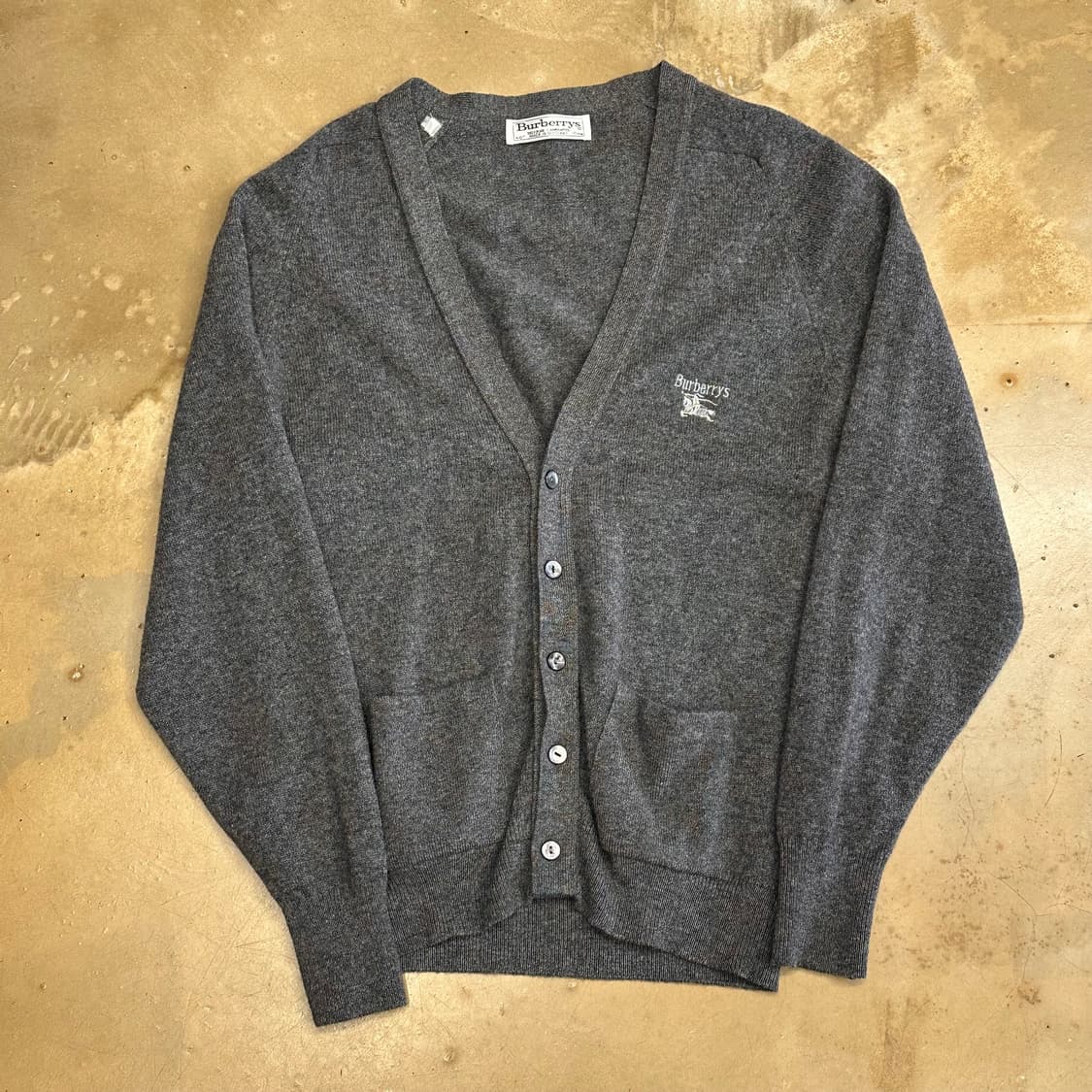 40 버버리 그레이 램스울 브이넥 가디건 상품이미지2