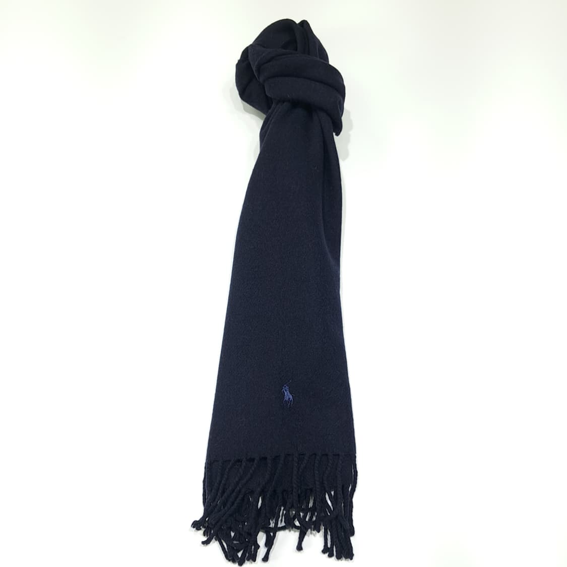 MX621 폴로 90s 영국판 램스울캐시미어 네이비 머플러 목도리 상품이미지3