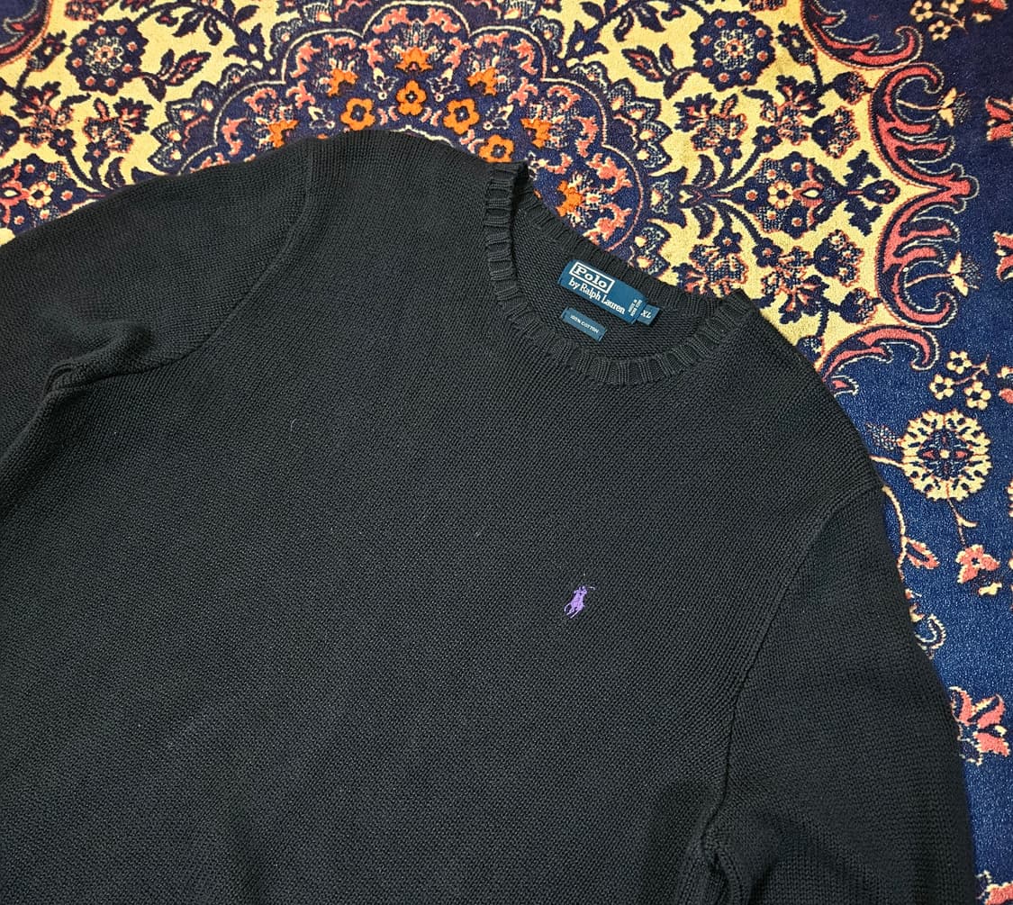 폴로랄프로렌 퍼플 포니자수 니트 스웨터 XL size 상품이미지2