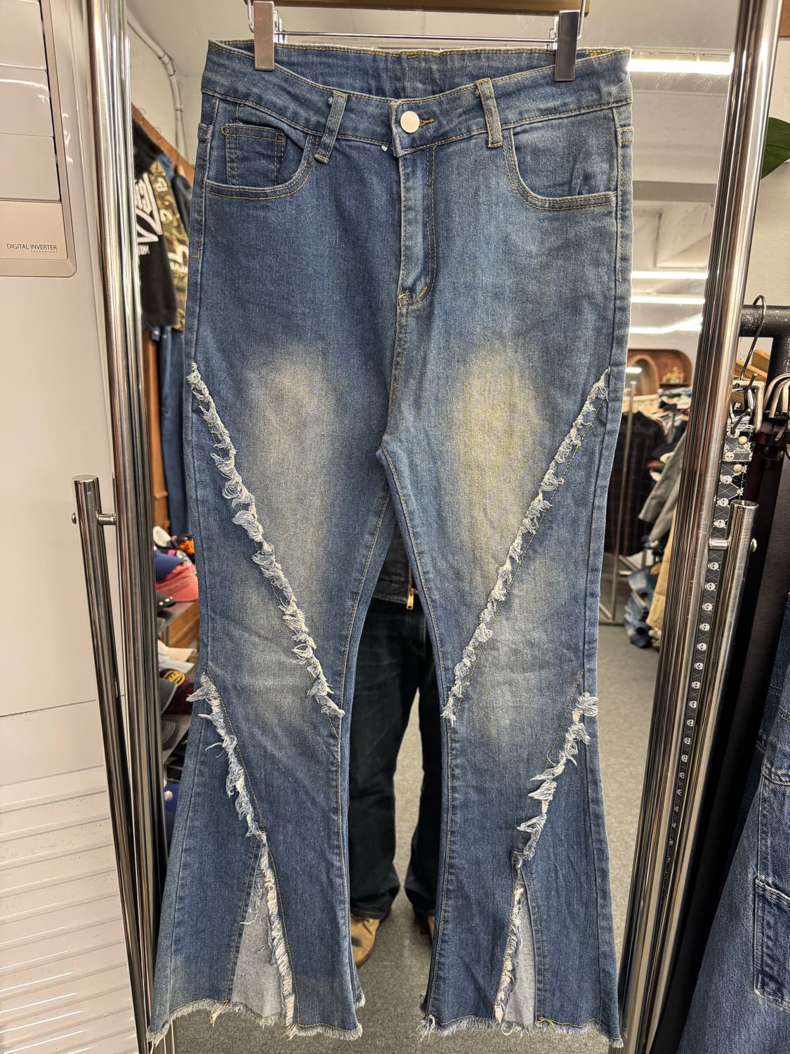 japanese vintage 여성 절개 부츠컷 데님팬츠 상품이미지1