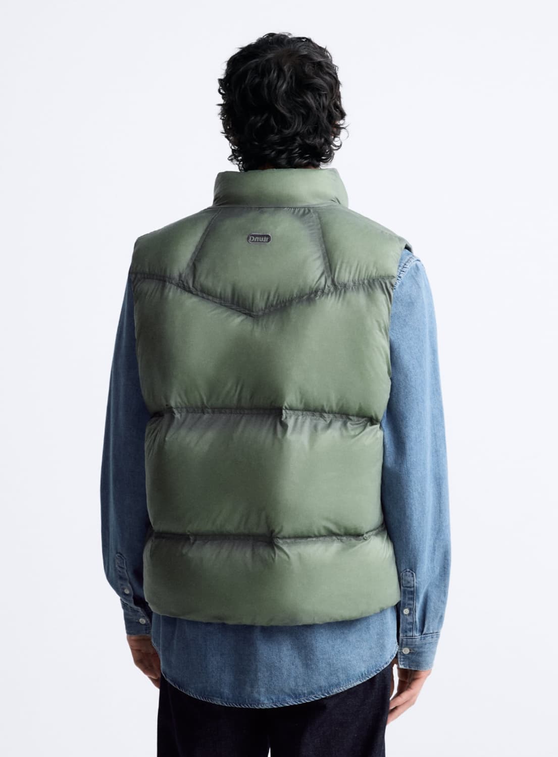 M ) ZARA 자라 시어쉘 패딩 조끼 베스트 라이트카키 1회착 상품이미지7