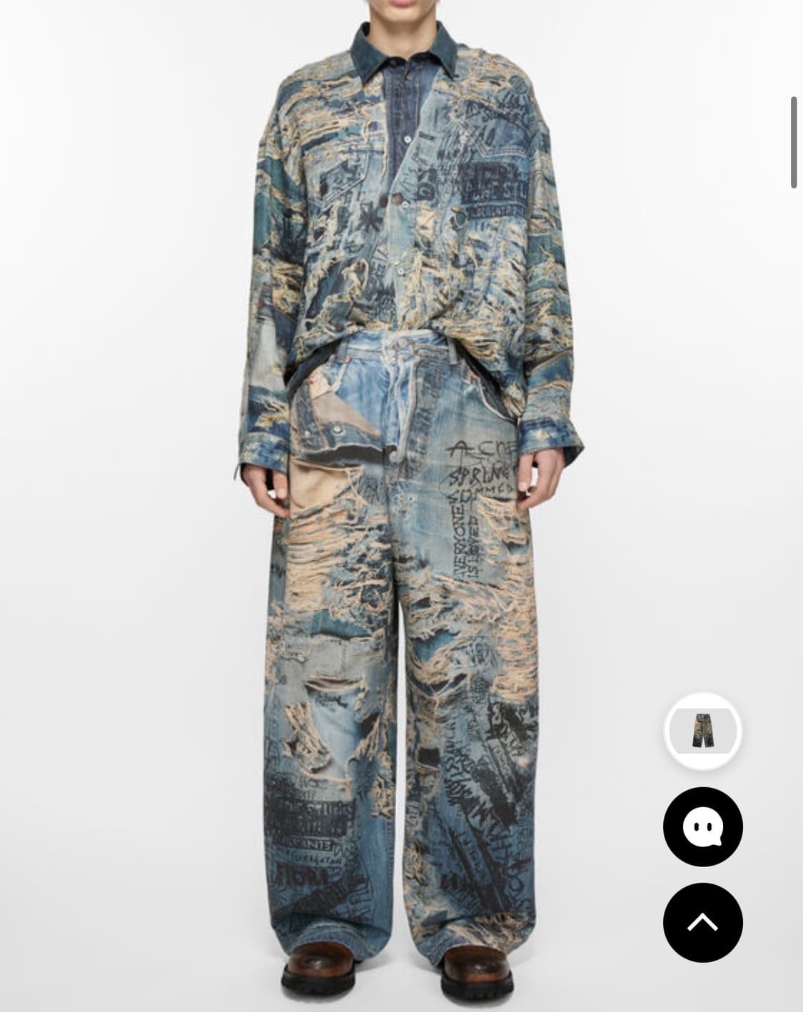 Acne Studios 2023M 프린팅 데님 팬츠 EUR46 (FNMN 상품이미지5