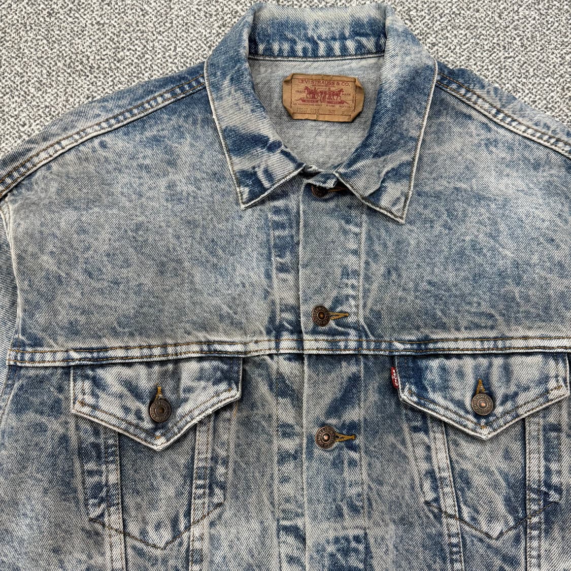 M 리바이스80s levis 빈티지 에시드 워싱 트러커 데님 청자켓 상품이미지3