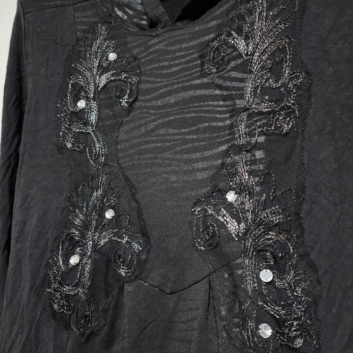 Y2k 고딕펑크 지뢰계 다크웨어 롱 후드 슬리브 상품이미지6