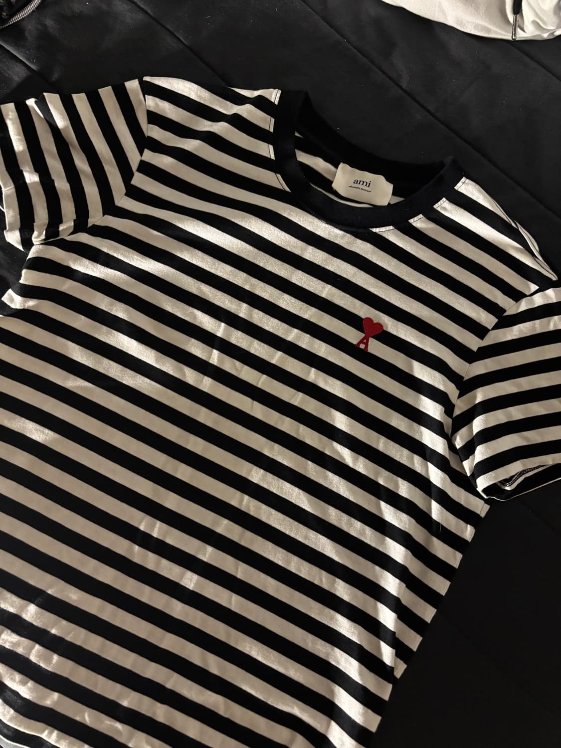 아미 스몰하트로고 스트라이프 반팔티 상품이미지1
