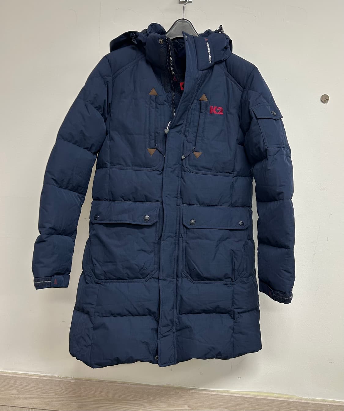 K2 네이비 여성 덕다운 롱패딩 점퍼 상품이미지1