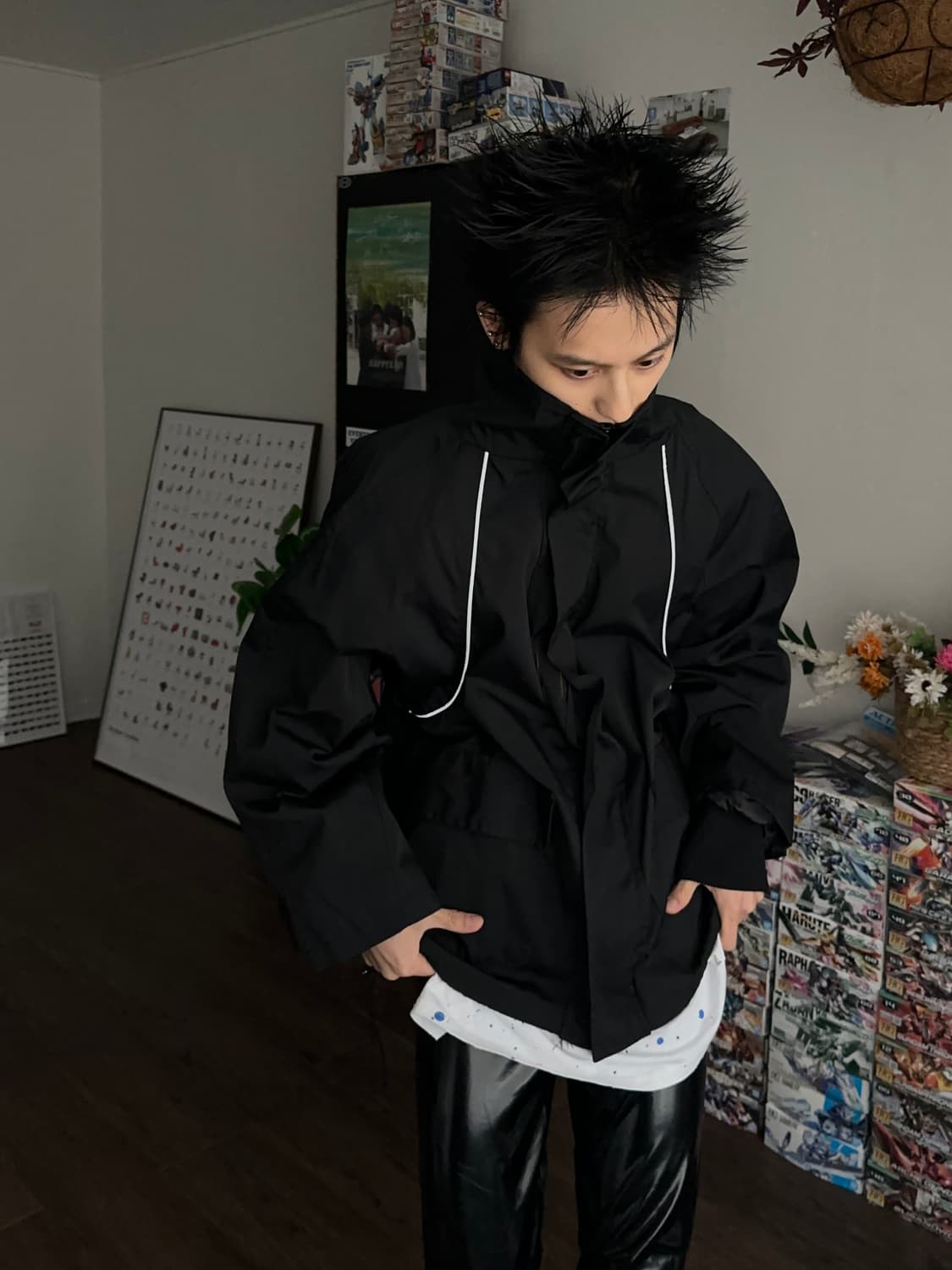 Ready 2 Wear 파이핑 오버 사이즈 윈드 브레이커 상품이미지3