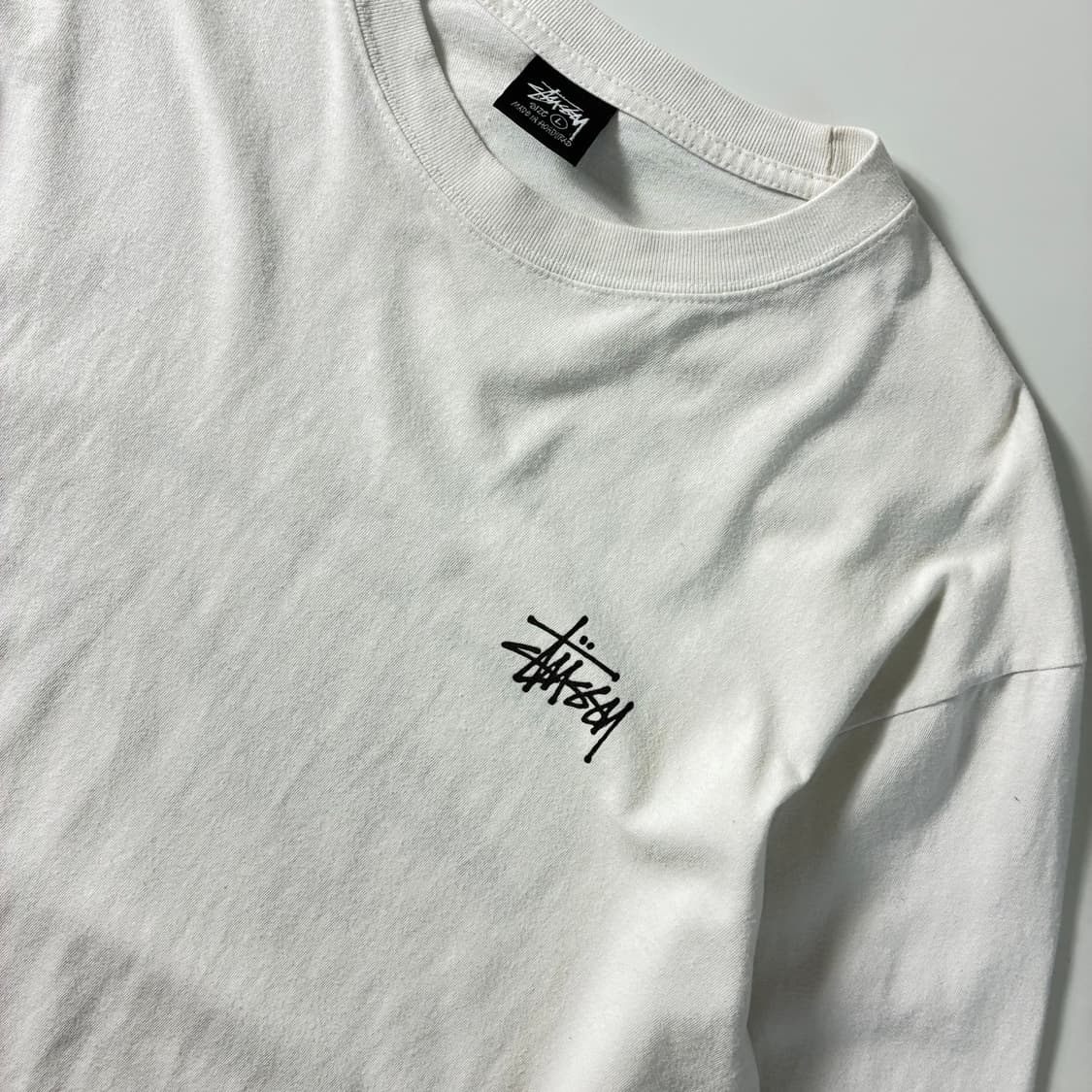 Stussy  스투시 베이직 로고 화이트 롱슬리브 티셔츠  상품이미지4