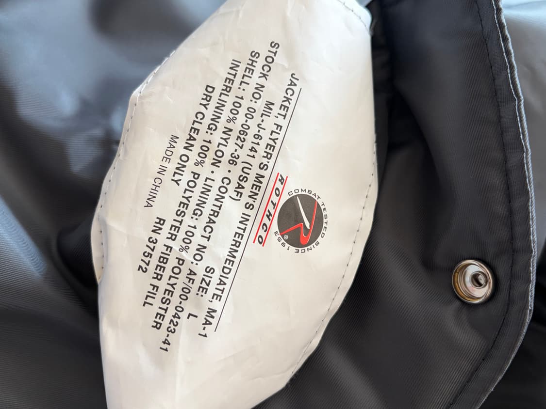 로스코 ma-1 건메탈 L사이즈 상품이미지3