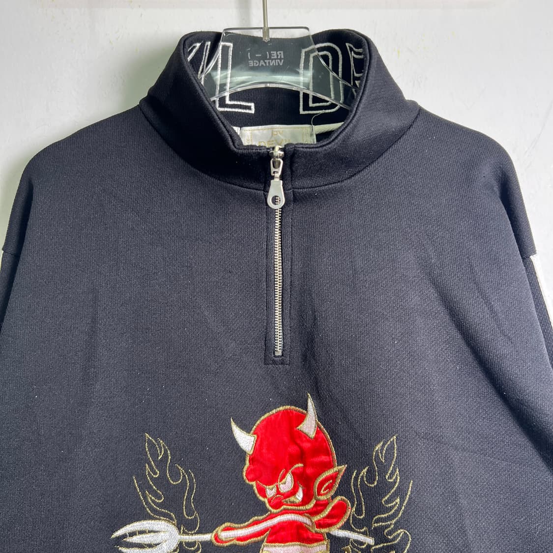 90's JPN VTG 빈티지 펑크 데빌 하프 집업 풀오버 상품이미지4