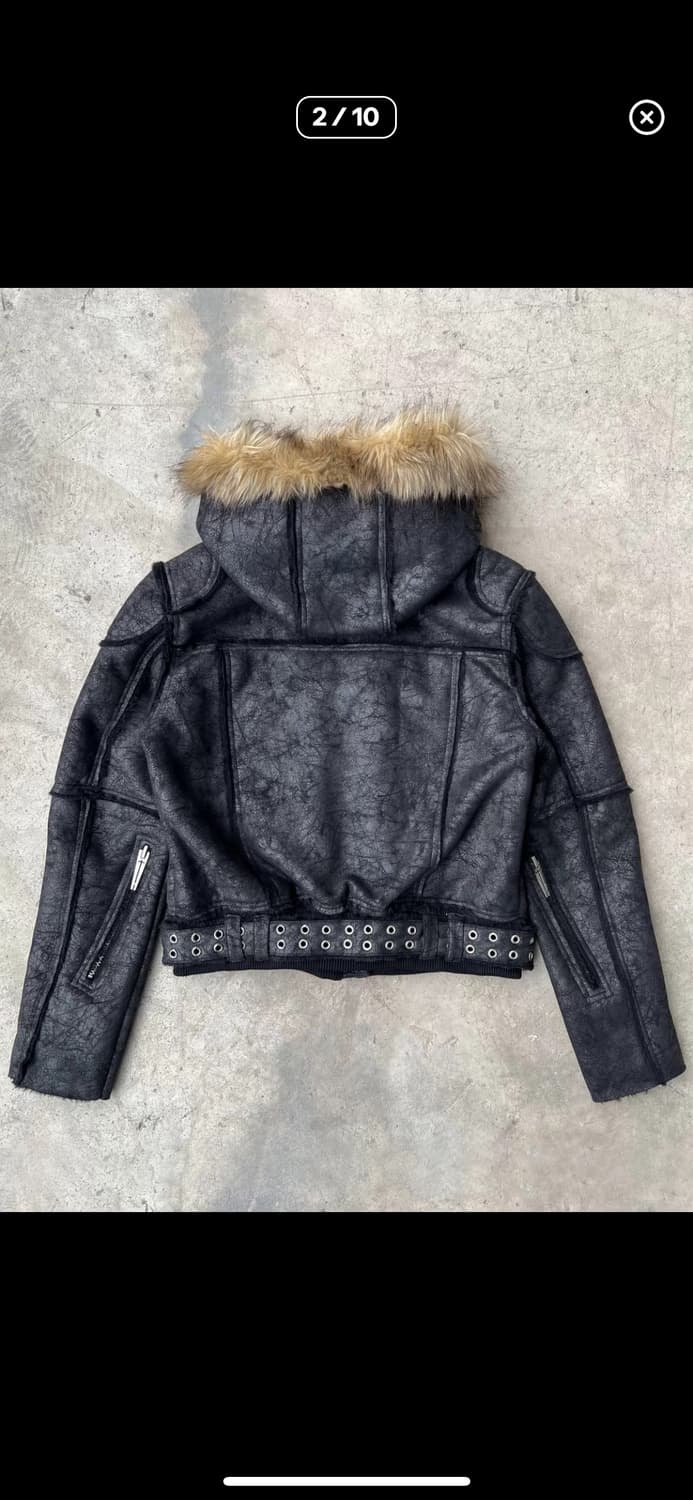 Distressed Faux Leather Jacket 상품이미지2