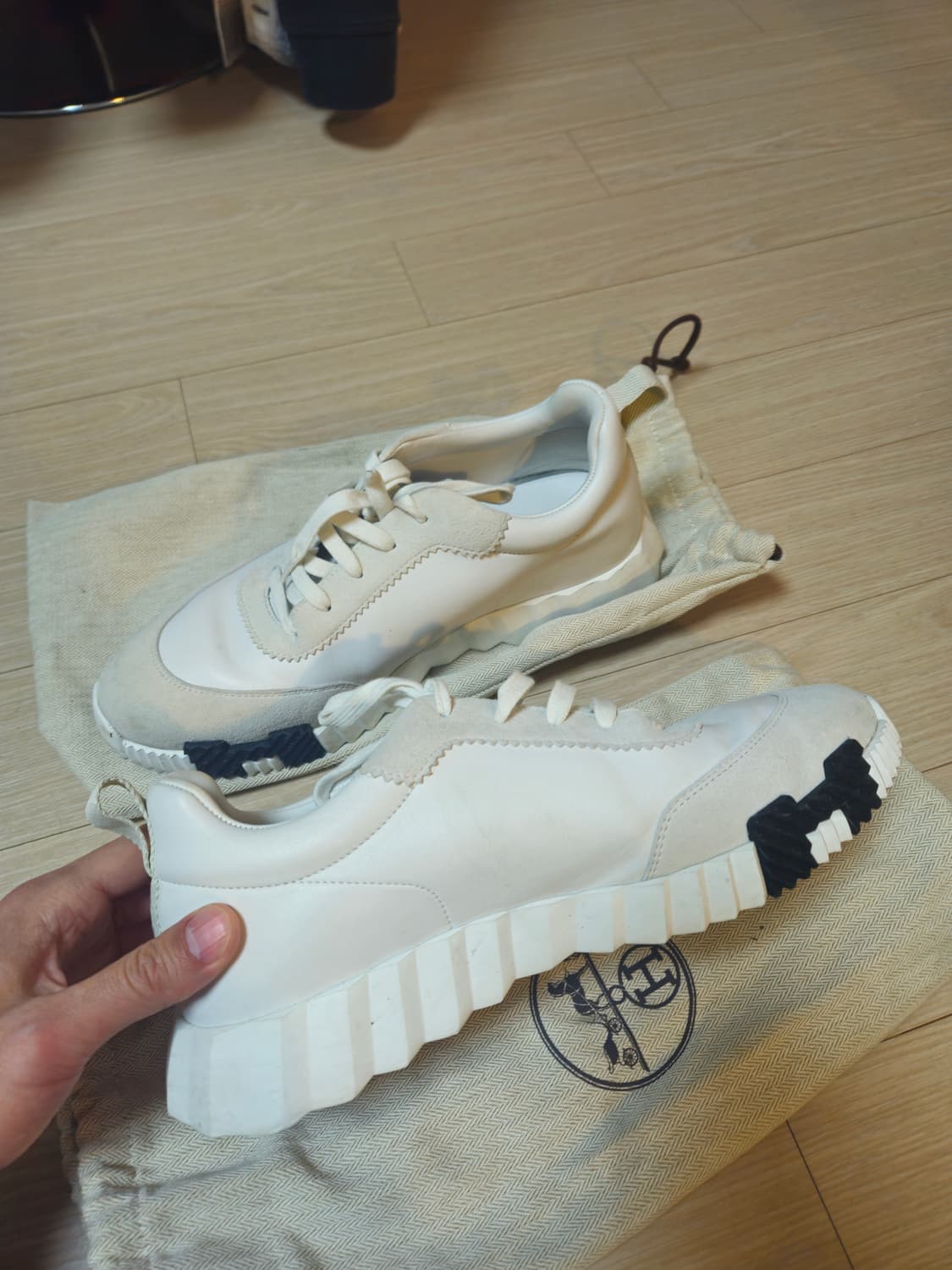 에르메스 바운싱 스니커즈 카프스킨 스웨이드 고트스 킨 & (Mens)  상품이미지6