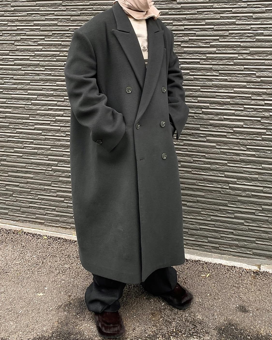 언더마이카 24fw 오버 박시핏 테일러드 코트 그린 0 상품이미지1