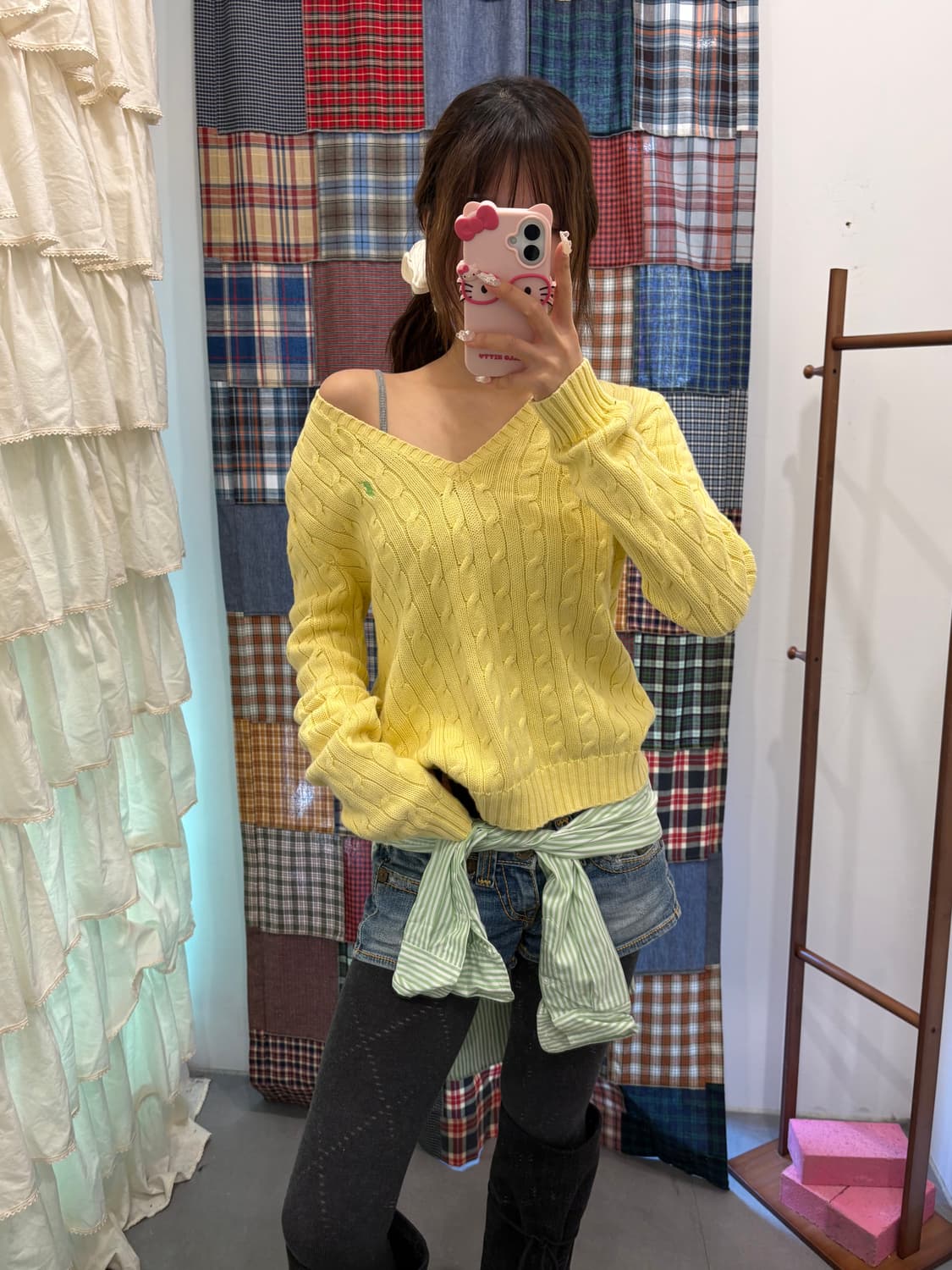 폴로 레몬 브이넥 니트 상품이미지2