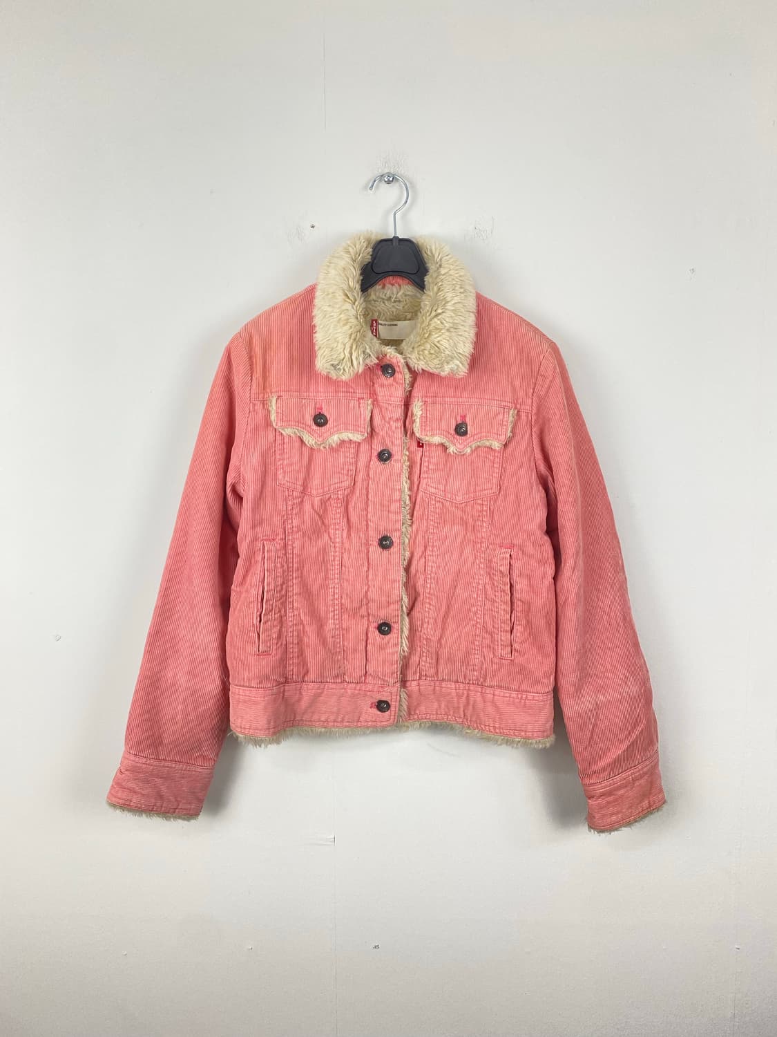 리바이스 코듀로이 핑크 쉐르파 양털 트러커 자켓 M 상품이미지1