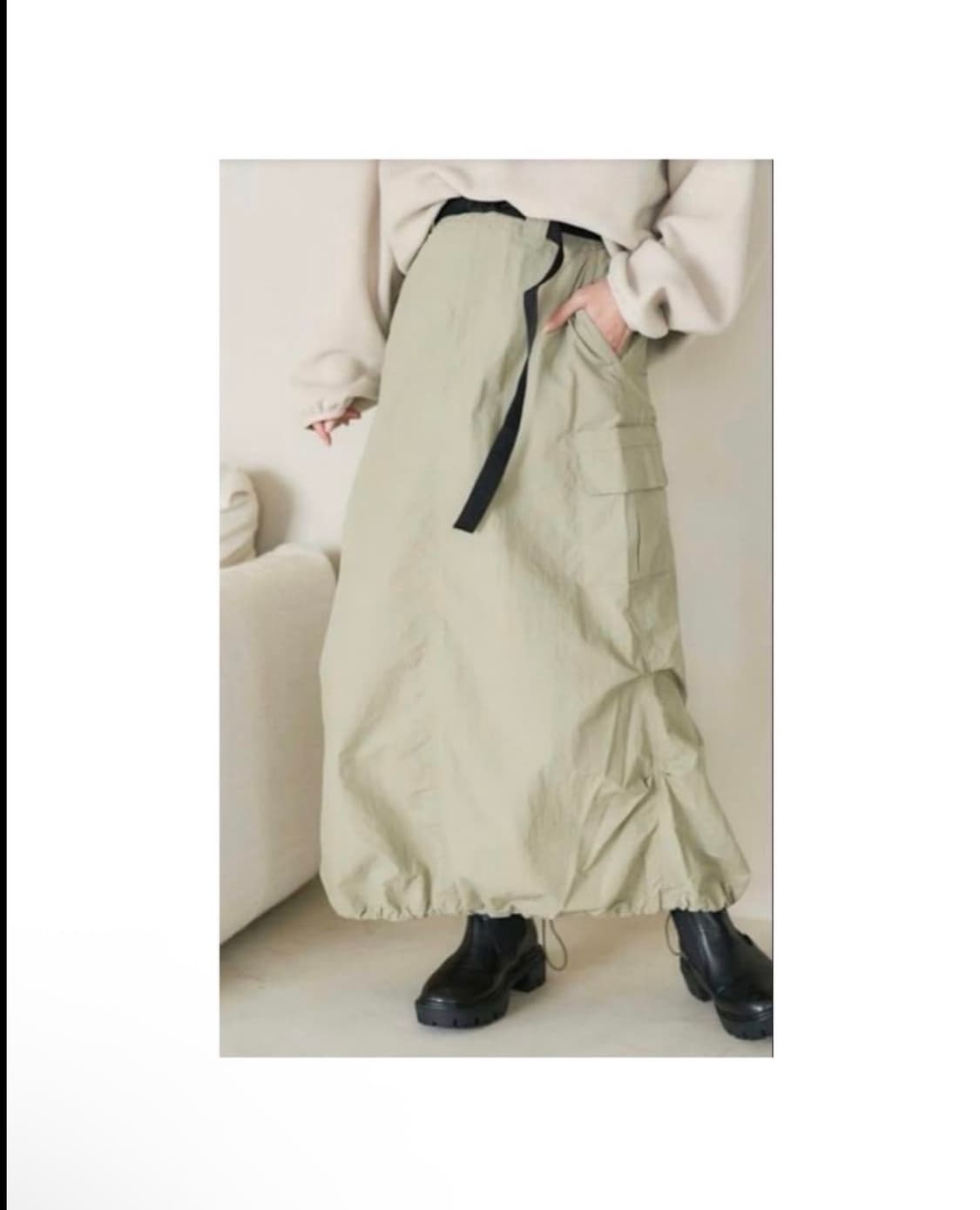 프릭스스토어 나일론 롱스커트 상품이미지2